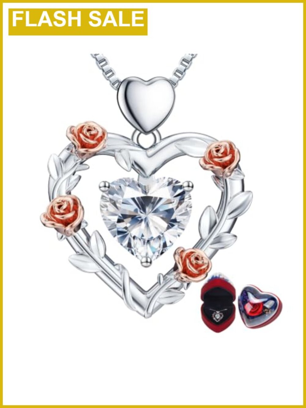 3 Carat Heart Moissanite Sterling Silver Pendant Necklace Engraved I Love You